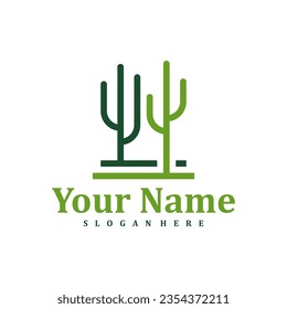 Cactus logo design Template. Creative Cactus logo vector illustration.