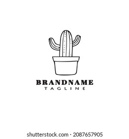 cactus logo design template icon black modern isolated vector illustration