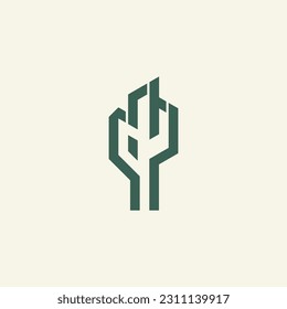 Cactus logo design vector illustration