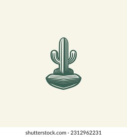 Cactus logo design vector illustration