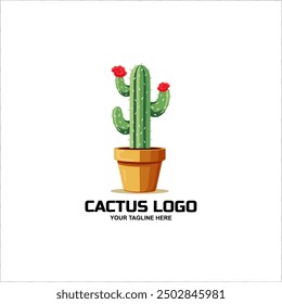 Cactus logo design vector illustration