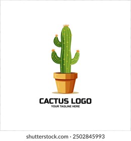 Cactus logo design vector illustration