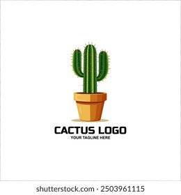 Cactus logo design vector illustration