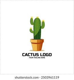 Cactus logo design vector illustration