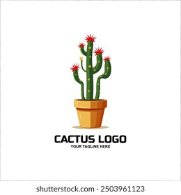 Cactus logo design vector illustration