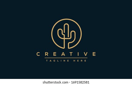 Cactus logo design vector Illustrations with creative concept. 