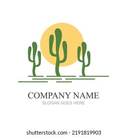 Cactus logo design vector Illustrations
