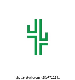 cactus logo design vector modern concept