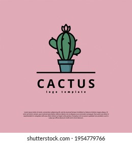 Cactus logo. House plant logo