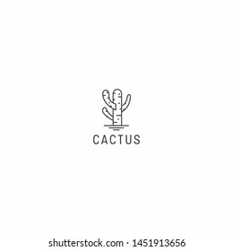 Cactus Logo Icon Design Template flat Vector