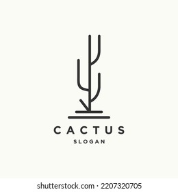 Cactus logo icon design template 