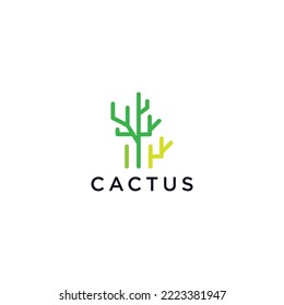 Cactus logo icon design template