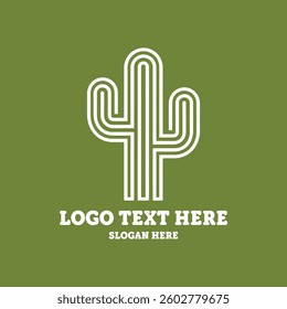 Cactus logo icon vector illustration