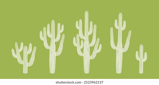 Logo do Cactus. Cactos isolados sobre fundo verde