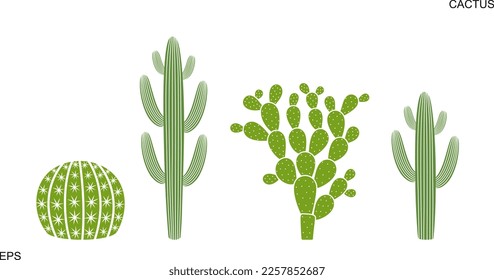 Cactus logo. Isolated cactus on white background