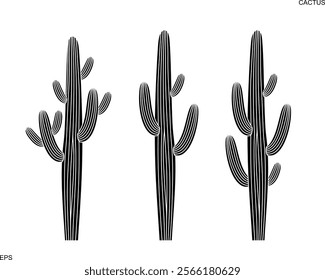 Cactus logo. Isolated cactus on white background