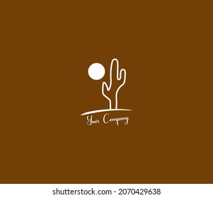 Cactus logo minimalistic design. vector Illustrations
