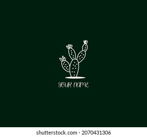 Cactus logo minimalistic design. vector Illustrations