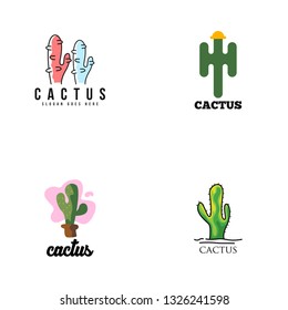 Cactus logo set vector