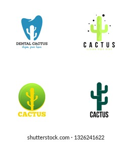 Cactus logo set vector