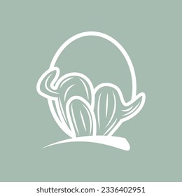 Logotipo de cactus, diseño de cactus de línea simple, vector de planta verde, icono, símbolo, ilustración