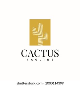 cactus logo simple template design