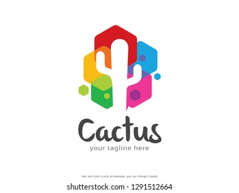 Cactus Logo Template Design Vector, Emblem, Concept Design, Creative Symbol, Icon