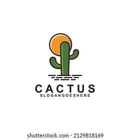 Cactus Logo Template Design Vector, Emblem, Design Concept, Creative Symbol, Icon