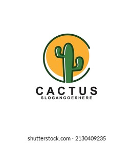 Cactus Logo Template Design Vector, Emblem, Design Concept, Creative Symbol, Icon