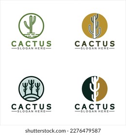 Cactus Logo Template Design Vector, Design Concept, Creative Symbol, Icon