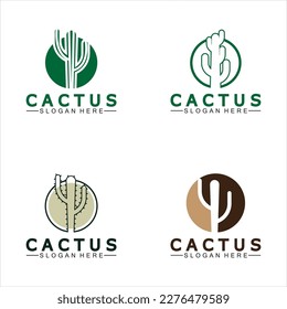Cactus Logo Template Design Vector, Design Concept, Creative Symbol, Icon
