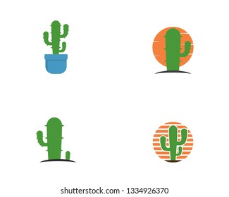 Cactus Logo template vector icon illustration design 