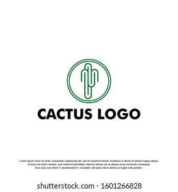Cactus Logo Template Vector Illustration