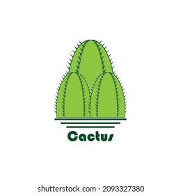 Cactus logo template vector Illustration
