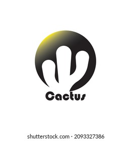 Cactus logo template vector Illustration

