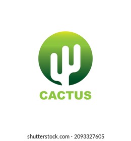 Cactus logo template vector Illustration
