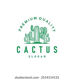 Cactus logotipo vetor deserto verde planta design elegante símbolo Ícone Ilustração