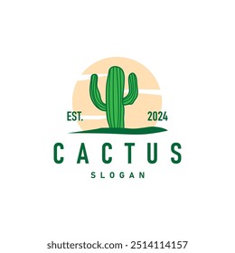 Cactus logotipo vetor deserto verde planta design elegante símbolo Ícone Ilustração