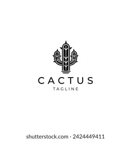 Cactus logo vector icon design template