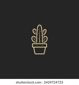 Cactus logo vector icon design template