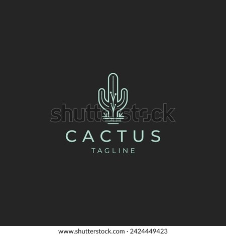 Cactus logo vector icon design template