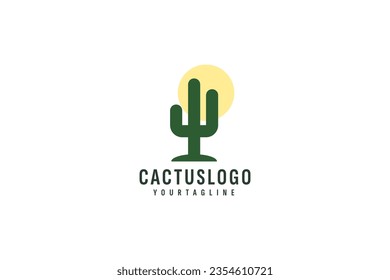 Cactus logo vector icon illustration