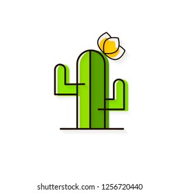 Cactus logo. Vector illustration on white background