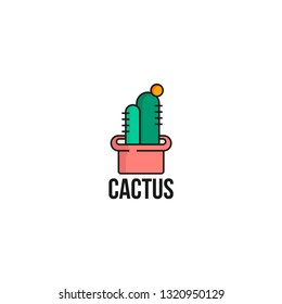 Cactus logo vector. Cactus logo template. Nature floral logo vector