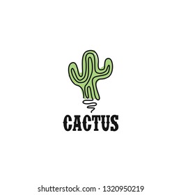 Cactus logo vector. Cactus logo template. Nature floral logo vector