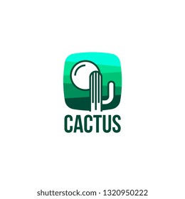 Cactus logo vector. Cactus logo template. Nature floral logo vector