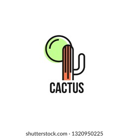 Cactus logo vector. Cactus logo template. Nature floral logo vector