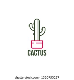 Cactus logo vector. Cactus logo template. Nature floral logo vector