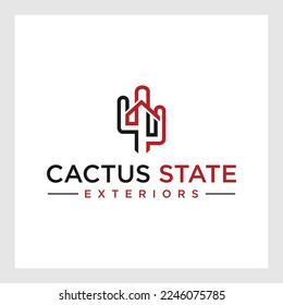 cactus logo vector.Cactus House Logo for brand name
