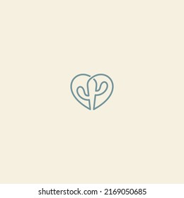 the cactus love logo design